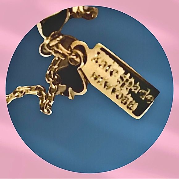 KATE SPADE Pink Bow Gold Row Shoppe Neclace - Picture 6 of 12